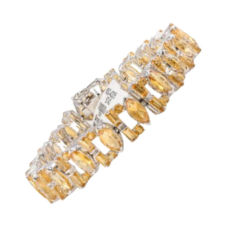 Bracciale Art Deco con gemme citrine per la mamma in argento Sterling 925