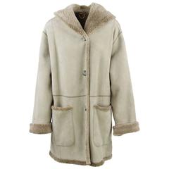 1980s Cristiano di Thiene Beige Sheepskin Coat 2