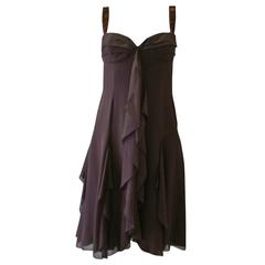 Vintage Amanda Wakeley Silk Ruffle Dress Late 1990's