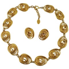 Balenciaga - Collier et boucles d'oreilles vintage en spirale