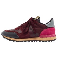 Valentino Multicolor Suede and Leather Rockrunner Sneakers Size 39
