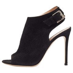 Gianvito Rossi Sandales à talon en daim noir Taille 38.5