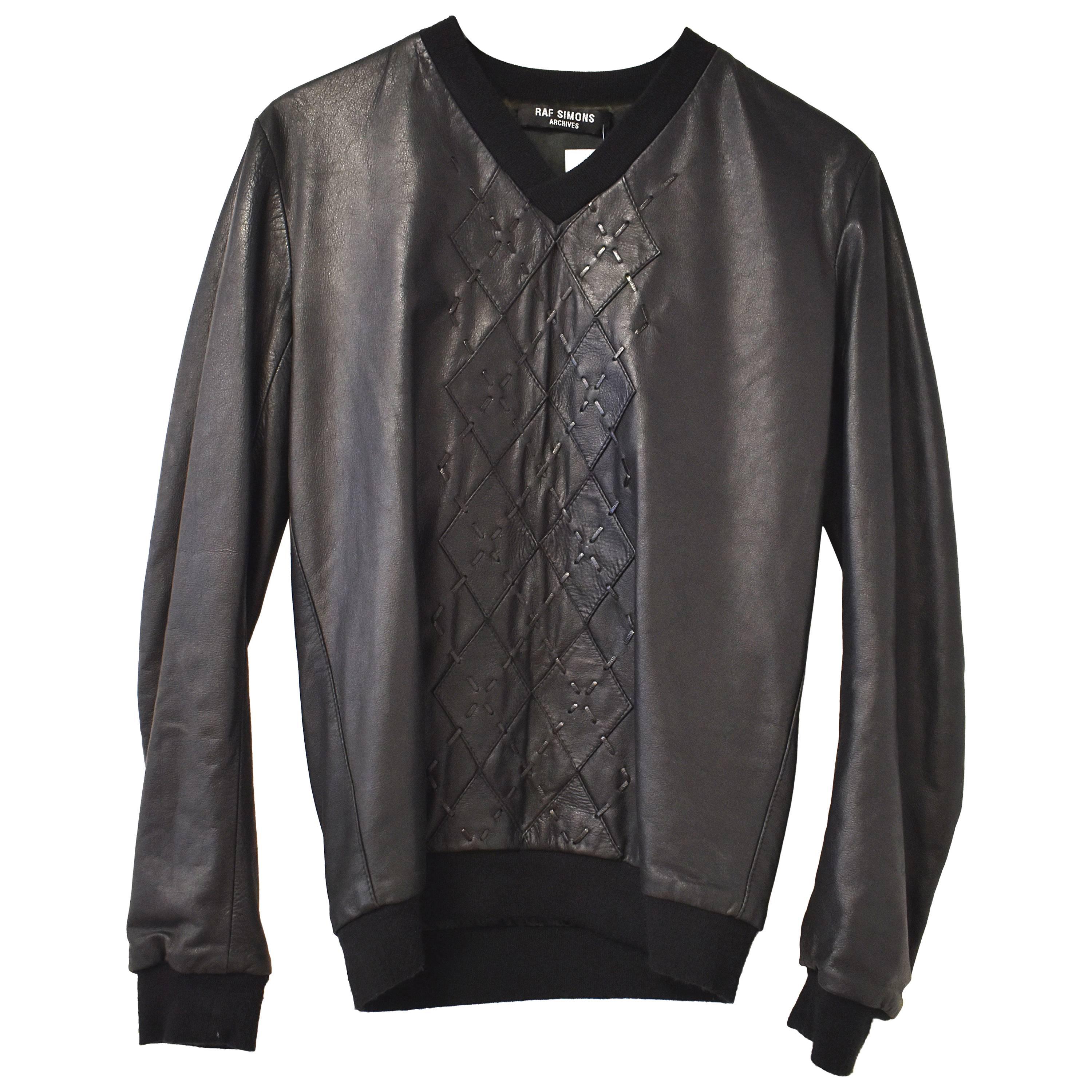 Raf Simons ‘Faux Sweater’ Leather Top