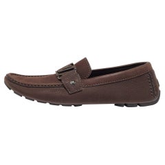 Louis Vuitton Dark Brown Leather Monte Carlo Loafers Size 41