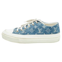 Louis Vuitton Navy Blue Denim and Leather Stellar Sneakers Size 40