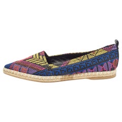 Nicholas Kirkwood Canvas Embroidered Mexican Pointed Toe Espadrilles Size 37