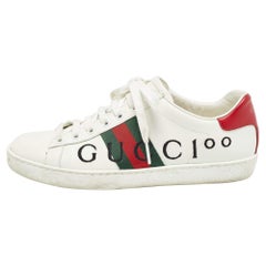 Gucci White Leather Web  Ace Low Top Sneakers Size 37