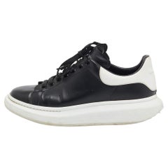 Alexander McQueen Black/White Leather Oversized Sneakers Size 45