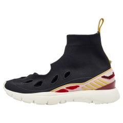 Valentino Black Knit Fabric Cut Out Sock Sneakers Size 39