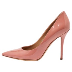 Salvatore Ferragamo Peach Patent Leather Pointed Toe Pumps Size 40.5