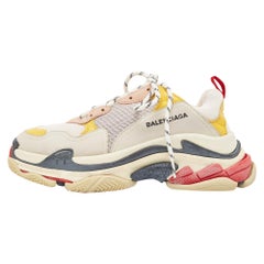 Balenciaga Multicolor Mesh and Nubuck Triple S Sneakers Size 40