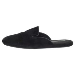 Dolce & Gabbana Black Velvet Slip On Mules Size 42