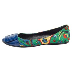 Roger Vivier Ballerine in tela stampata e vernice multicolore misura 36