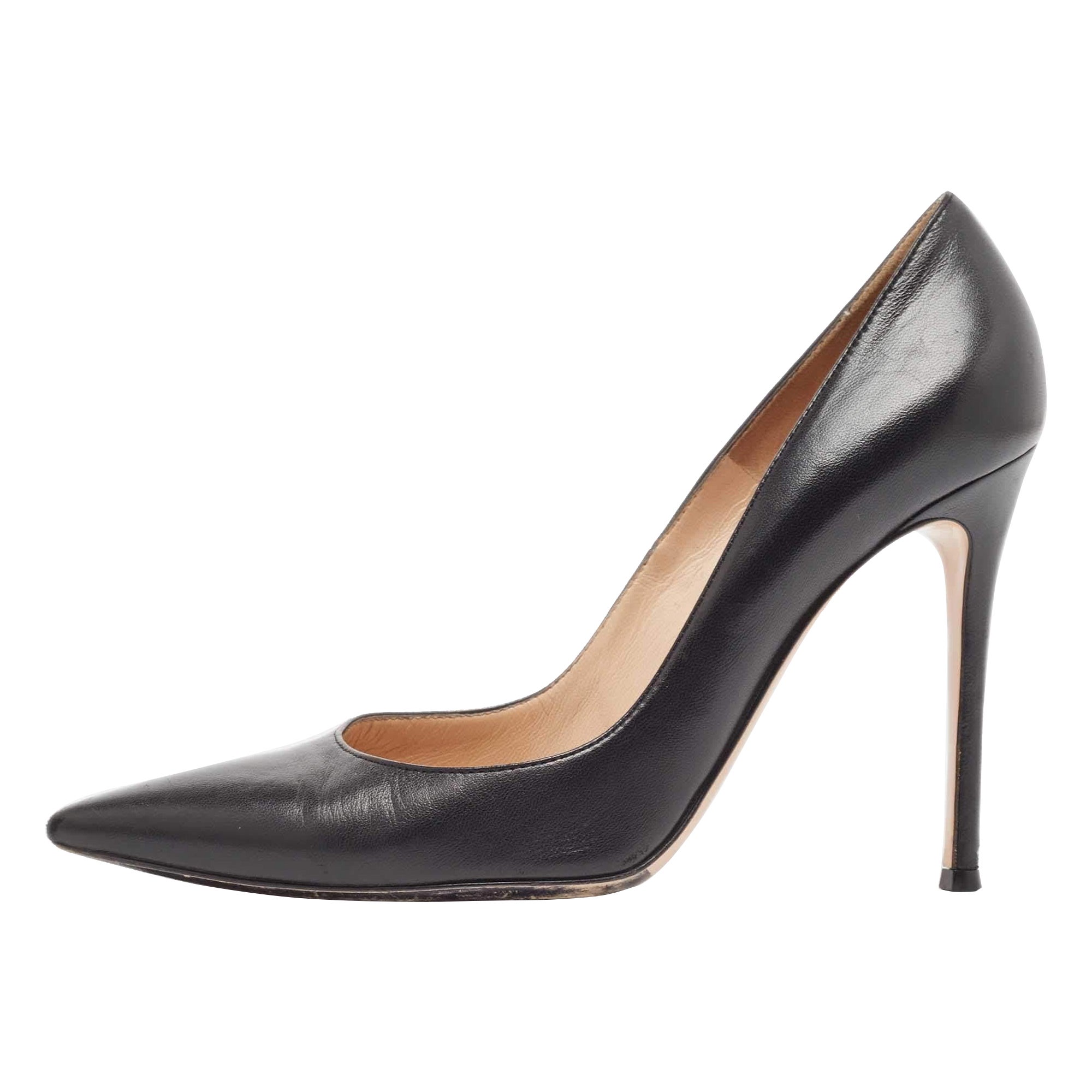 Gianvito Rossi Black Leather Pointed Toe Pumps Size 40
