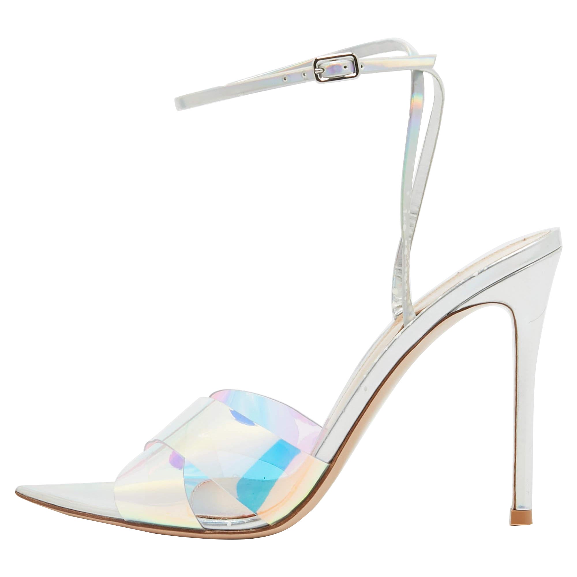 Gianvito Rossi Transperent PVC Plexi Stark Slides Size 39 For Sale