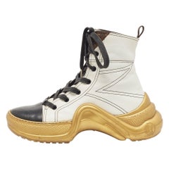 Louis Vuitton White/Black Leather LV Archlight High Top Sneakers Size 38.5