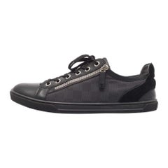Louis Vuitton Black/Grey Damier Ebene Nylon & Leather Low Top Sneakers Size 42.5