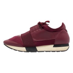 Balenciaga - Sneakers da corsa in pelle e neoprene bordeaux - taglia 40