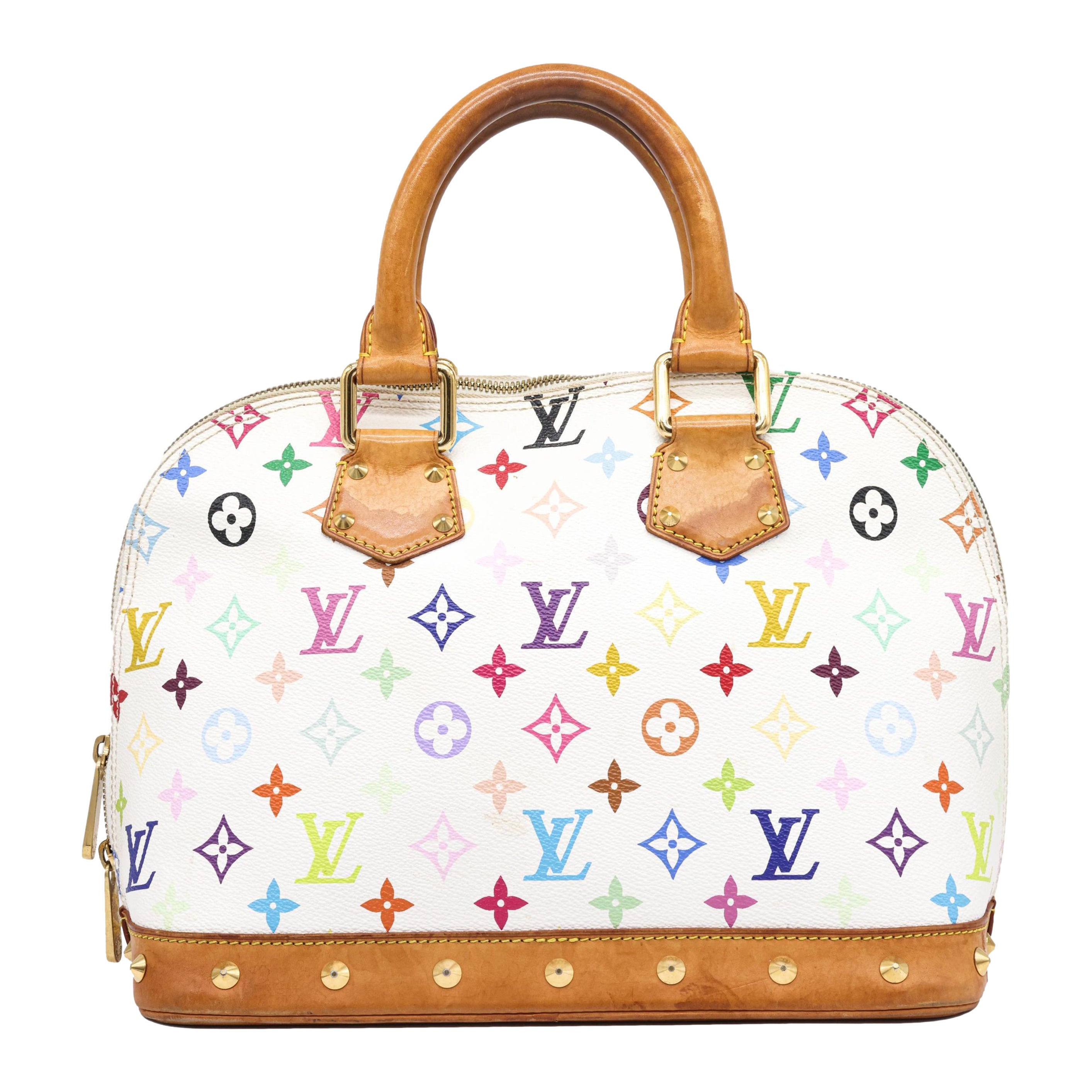 Louis Vuitton x Murakami Limited Edition Monogram Multicolor Alma Top Handle Bag For Sale