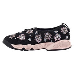 Dior Black Embellished Mesh Fusion Sneakers Size 39.5