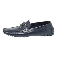 Louis Vuitton Mocasines Slip On de piel azul marino Monte Carlo talla 43