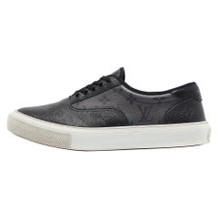 Louis Vuitton Grey/Black Monogram Canvas and Leather Low Top Sneakers Size 42.5
