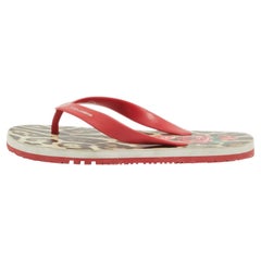 Dolce & Gabbana Red Rubber Thong Flats Size 34