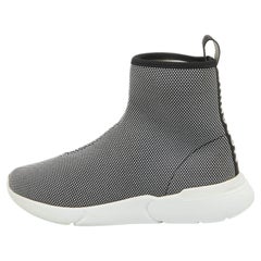 Moschino - Scarpe da ginnastica alte in tessuto a maglia nera Taglia 38