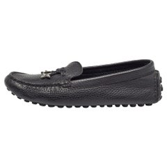 Louis Vuitton Black Leather Charm Loafers Size 36