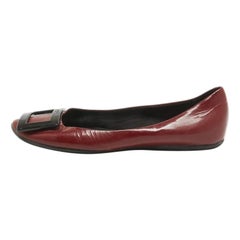 Roger Vivier Ballerine Trompette in pelle verniciata borgogna misura 36