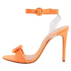 Alexandre Birman Orange Leder Knot Knöchelriemen-Sandalen Größe 39