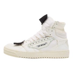 Off-White White Leather and Canvas 3.0 Off Court Sneakers Size 43