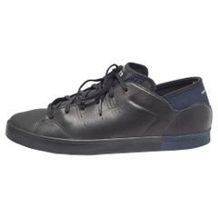 Y-3 Adidas Black Leather Yohji Star Low Top Sneakers Size 42