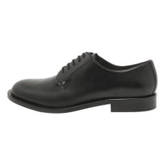 Valentino Black Leather Lace Up Oxfords Size 39