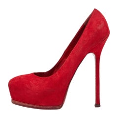 Yves Saint Laurent Rote Tribtoo Pumps aus Wildleder Größe 39
