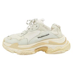 Baskets triple S Balenciaga en maille et cuir blanc, taille 41