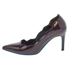 Loriblu Escarpins à bout pointu en cuir verni brun foncé Taille 35