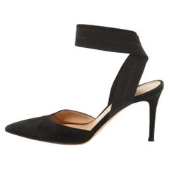 Gianvito Rossi Black Suede Continuity Elastic Pumps Size 38