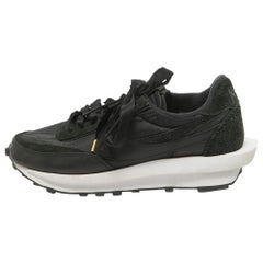 Nike x Sacai Black/Grey Suede and Nylon LD Waffle Sneakers Size 46