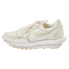 Nike x Sacai White/Grey Suede and Nylon LD Waffle Sneakers Size 46
