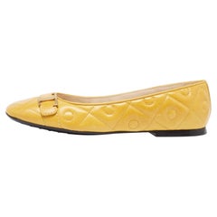 Tod's Yellow Leather Ballet Flats Size 38