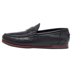 Dolce & Gabbana Black Leather Slip On Loafers Size 40