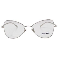 Chanel 2019 Silver-Tone Metal Frame Butterfly Style Eye Glasses