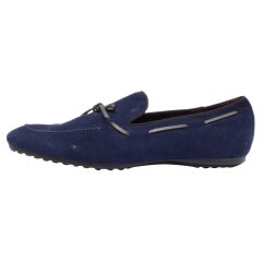 Tod's - Mocassins en daim bleu marine avec nœud, taille 39,5