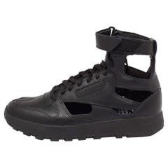 Maison Martin Margiela X Reebok Black Leather Tabi High Top Sneakers Size 39