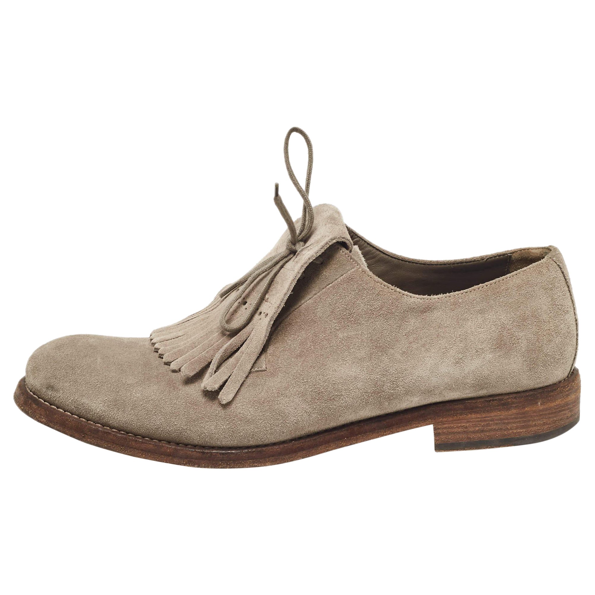 Burberry Grey Suede Ampney Oxfords Size 43 For Sale