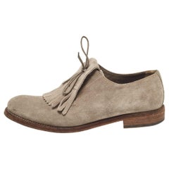 Burberry - Oxfords Ampney in pelle scamosciata grigia misura 43