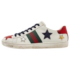 Gucci White Leather Star Ace Sneakers Size 38
