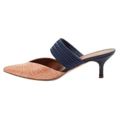 Malone Souliers Orange Raffia Maisie Mules Size 39
