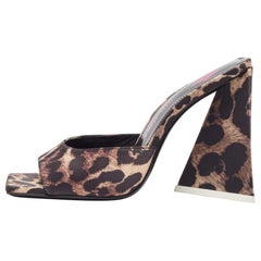 The Attico Brown/Black Satin Devon Slide Sandals Size 38